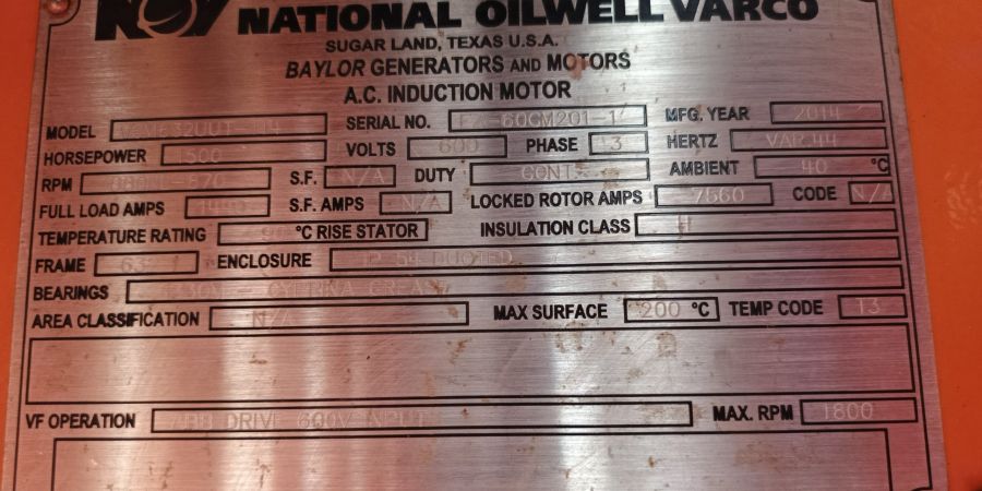 NOV 1500HP AC Traction Motor