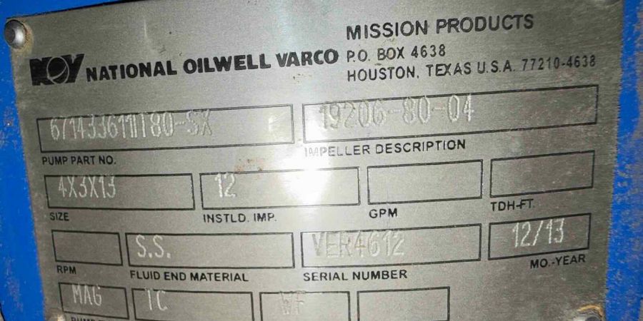 NOV Mission Magnum Vertical Pump